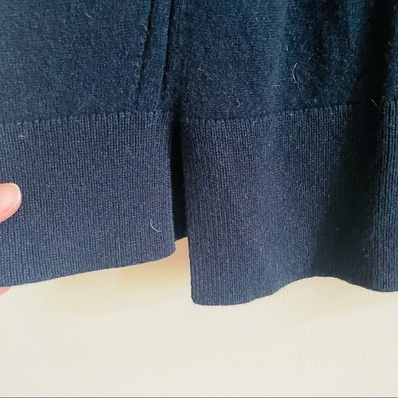 RAG & BONE Navy Mockneck Split Hem 100% Cashmere Sweater - Picture 9 of 10